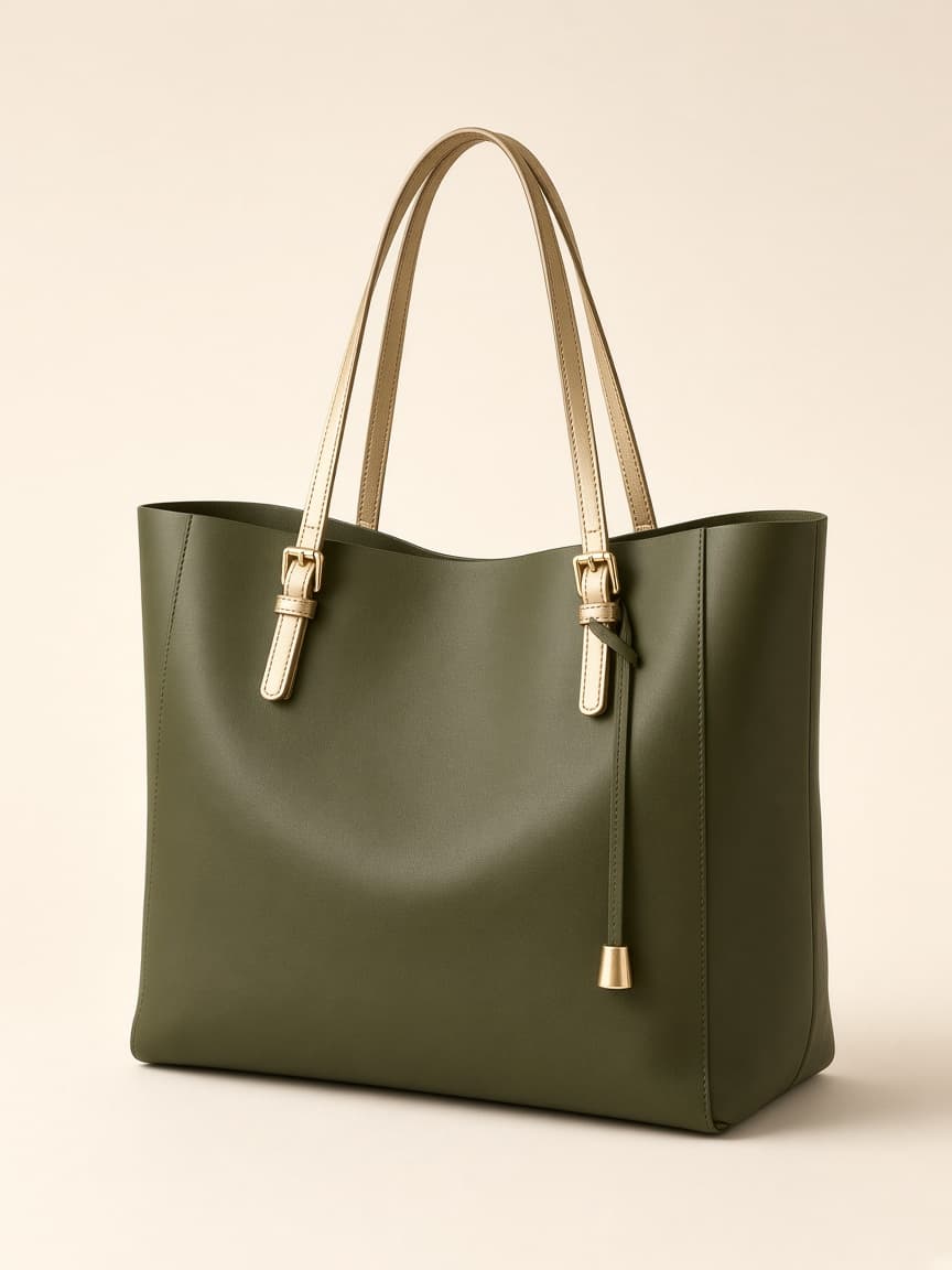 Romeah Como olive leather tote bag